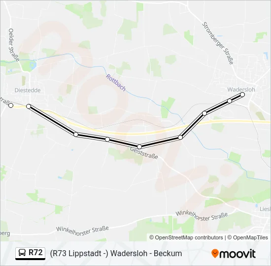 R72 Bus Line Map
