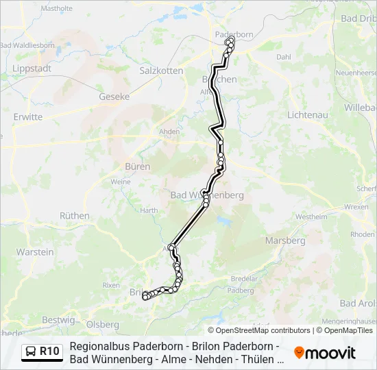 R10 Bus Line Map