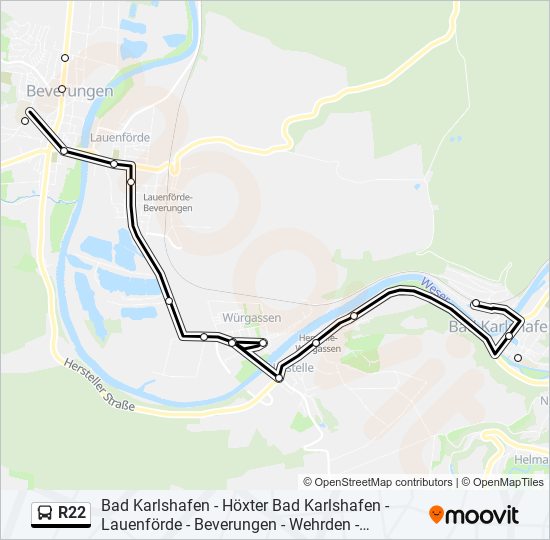 Buslinie R22 Karte