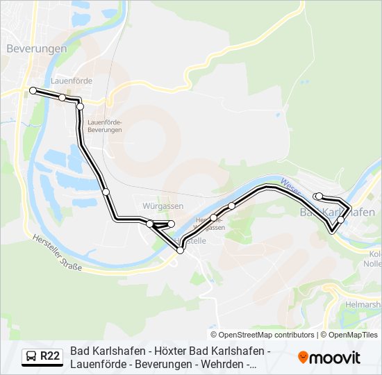 Buslinie R22 Karte