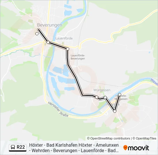 Buslinie R22 Karte
