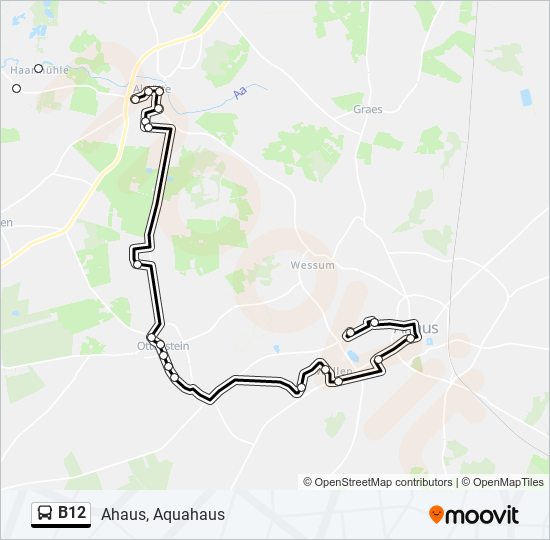 B12 bus Line Map