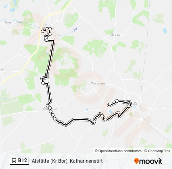 B12 Bus Line Map