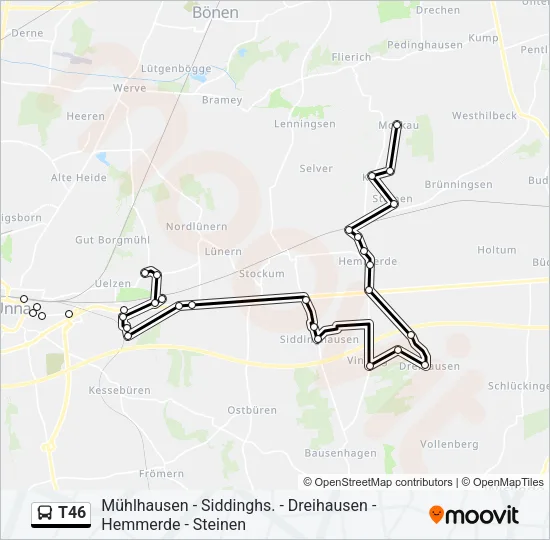 T46 Bus Line Map