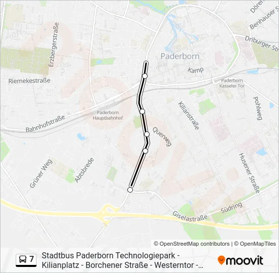 Автобус 7: карта маршрута