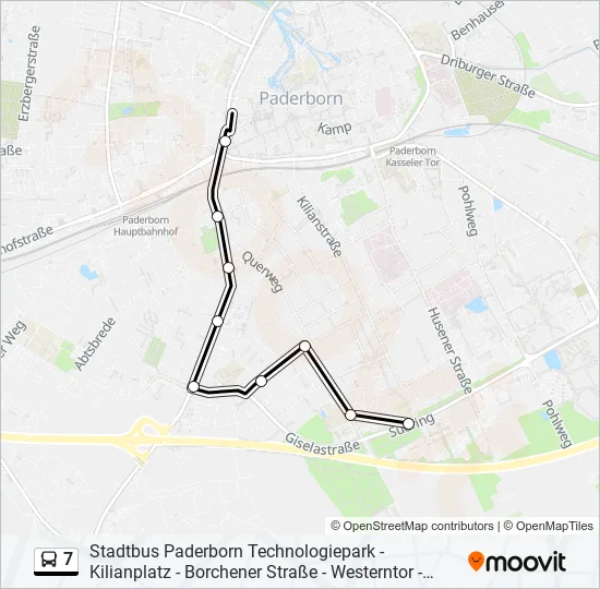 Автобус 7: карта маршрута