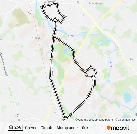 256 Bus Line Map