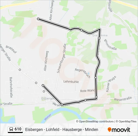 Автобус 610: карта маршрута