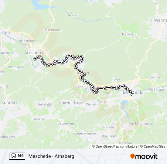 N4 Bus Line Map