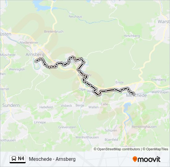 N4 Bus Line Map