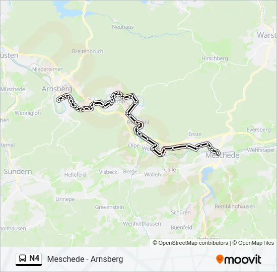 N4 Bus Line Map