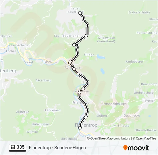 335 Bus Line Map