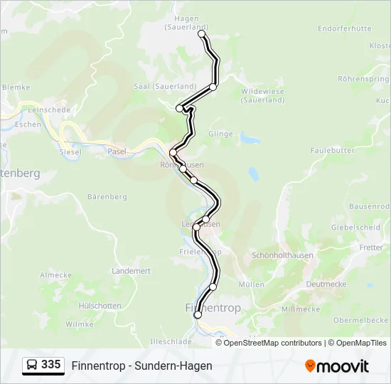 335 Bus Line Map