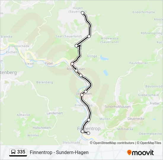 335 Bus Line Map