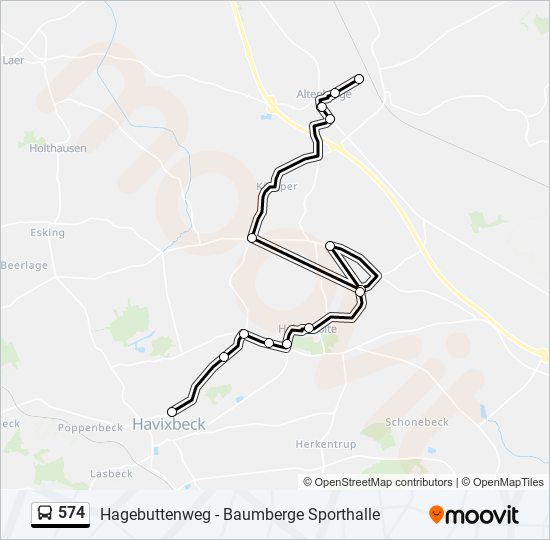 574 Route: Schedules, Stops & Maps - Altenberge, Hagebuttenweg (Updated)