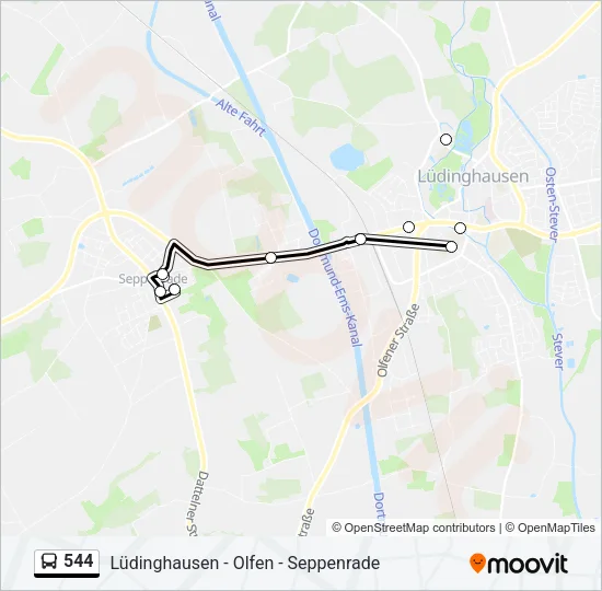 544 Bus Line Map