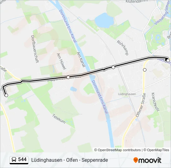 544 Bus Line Map