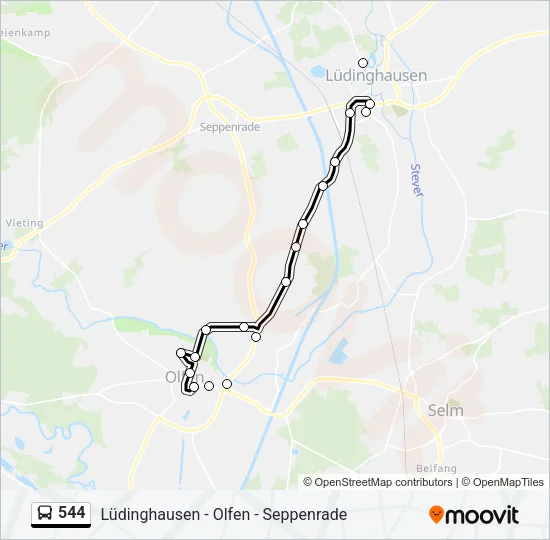 544 Bus Line Map
