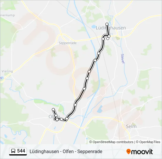 544 Bus Line Map