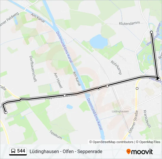544 Bus Line Map