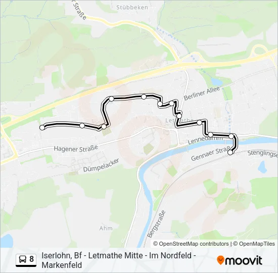 8 Bus Line Map