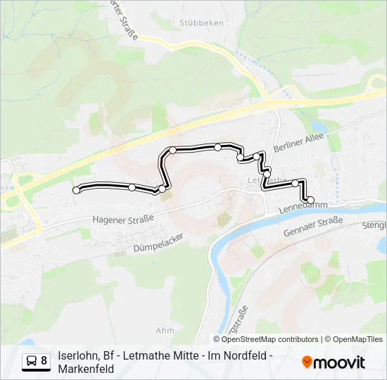8 Bus Line Map