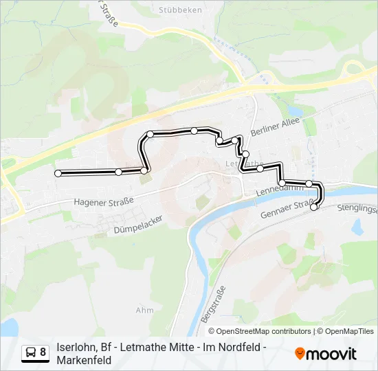 8 Bus Line Map