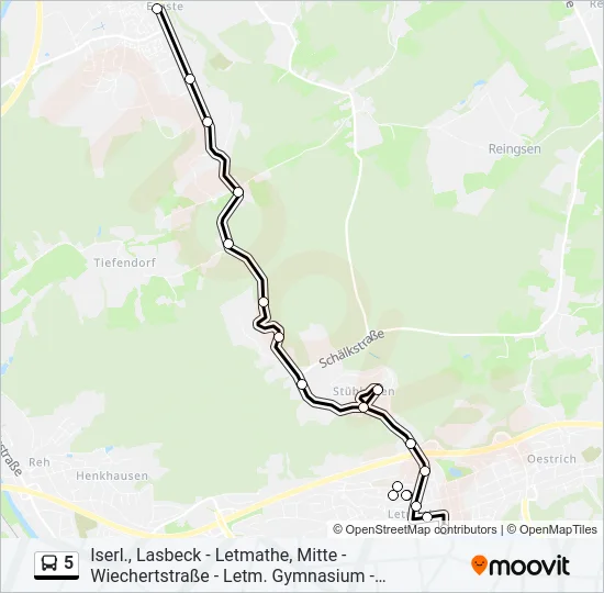 5 Bus Line Map