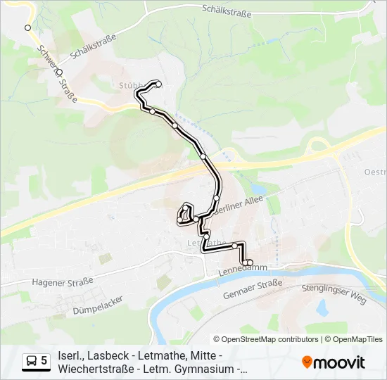 5 Bus Line Map
