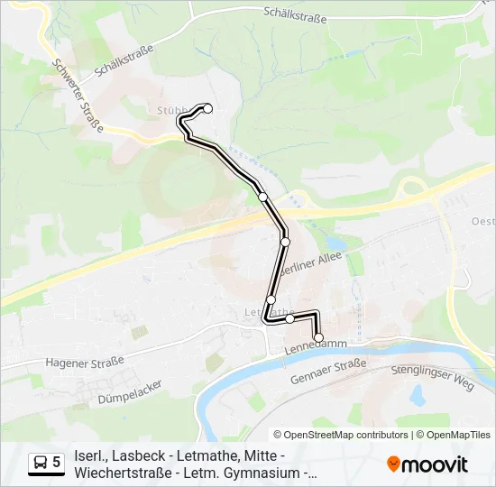 5 Bus Line Map
