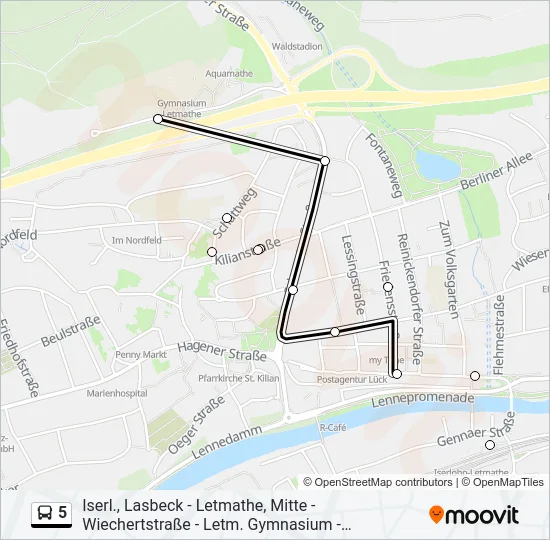5 Bus Line Map