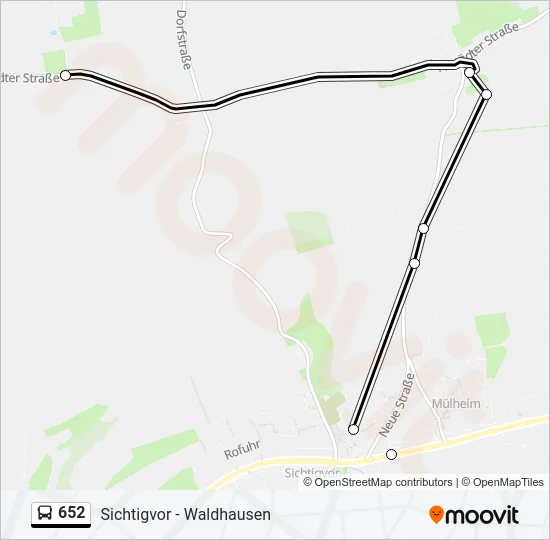 652 Bus Line Map