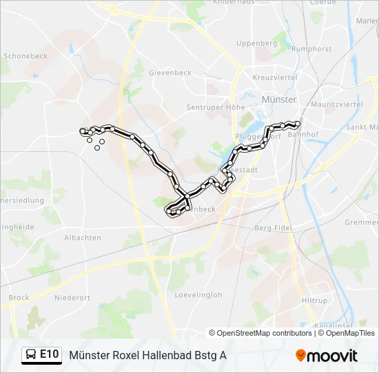 E10 Bus Line Map