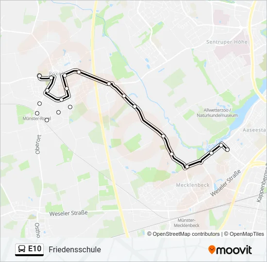 E10 Bus Line Map