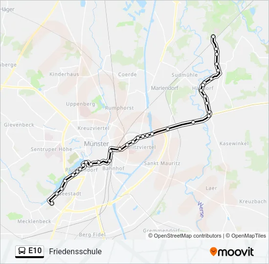 E10 Bus Line Map