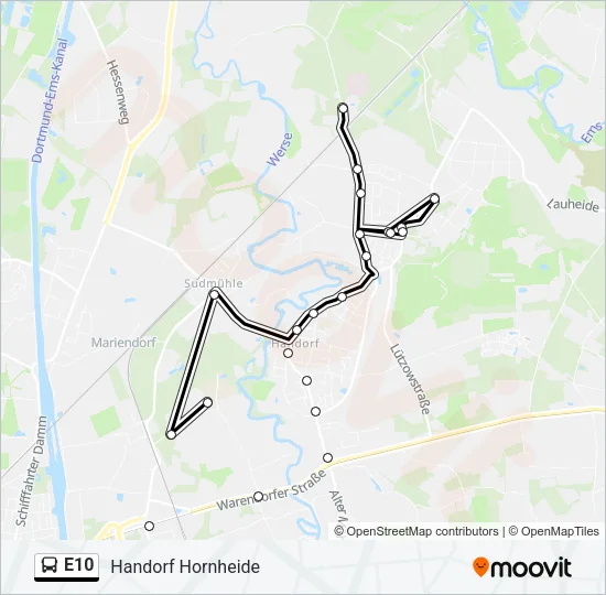 E10 Bus Line Map