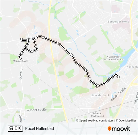 E10 Bus Line Map