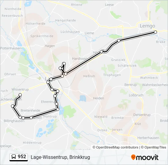 952 Bus Line Map