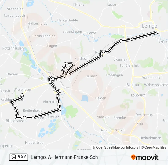 952 Bus Line Map