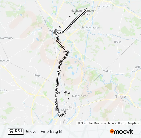 R51 Bus Line Map