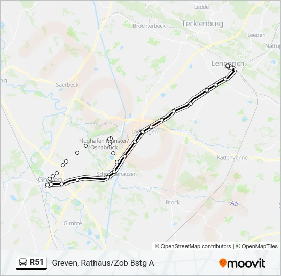 R51 Bus Line Map