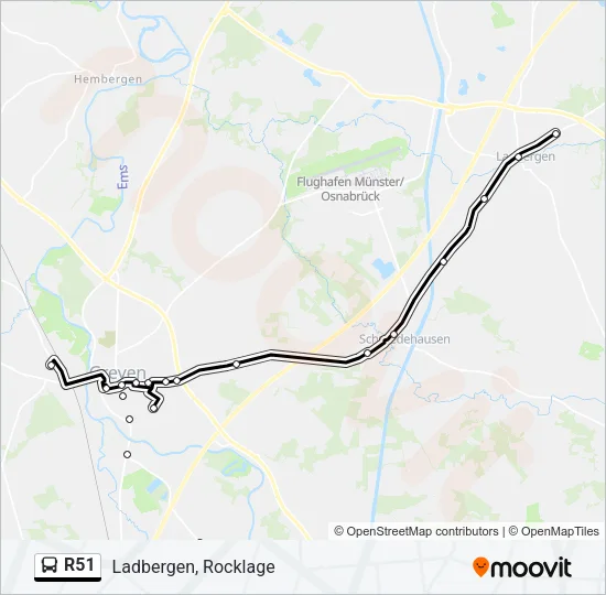 R51 Bus Line Map