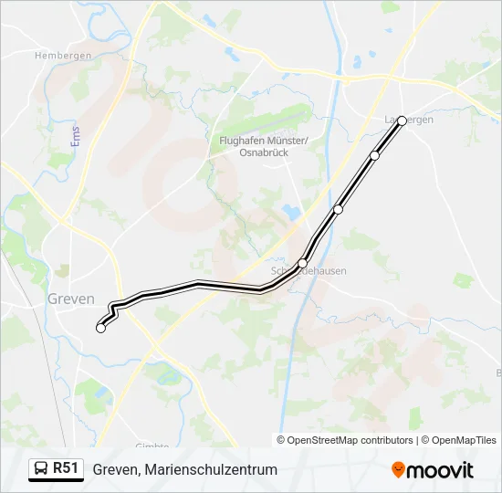 Buslinie R51 Karte