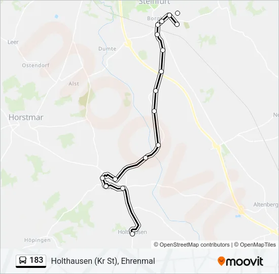 183 Bus Line Map