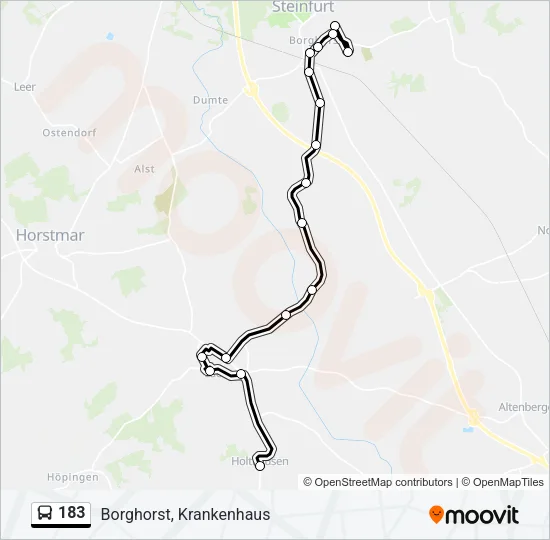 183 Bus Line Map