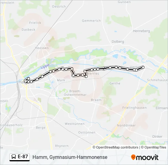 E-87 Bus Line Map