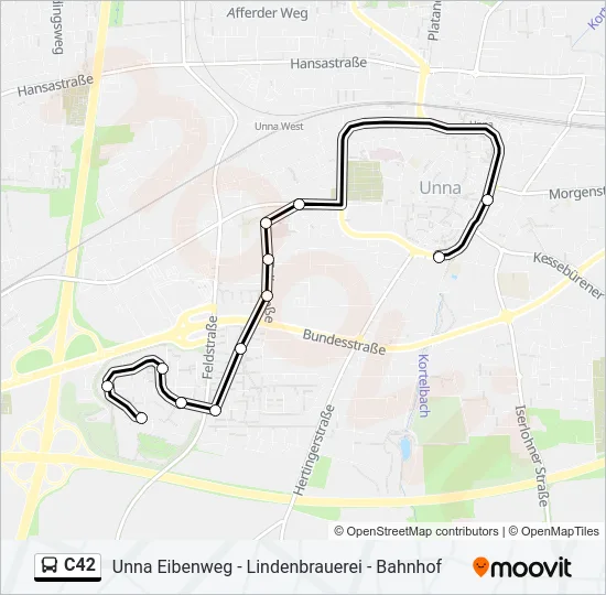 C42 Bus Line Map