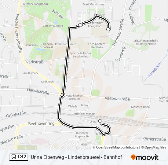 C42 bus Line Map