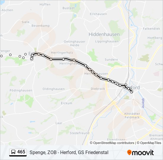 Buslinie 465 Karte