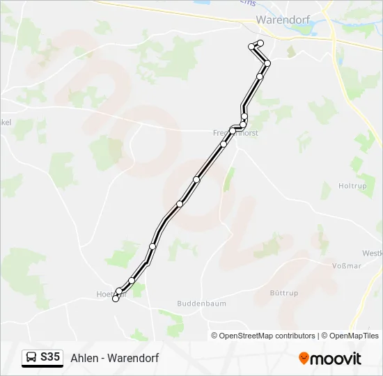 Автобус S35: карта маршрута